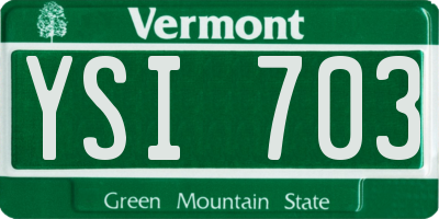 VT license plate YSI703
