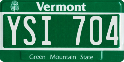 VT license plate YSI704