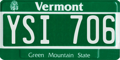 VT license plate YSI706