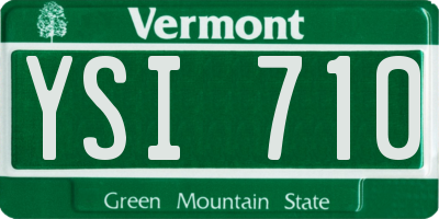 VT license plate YSI710