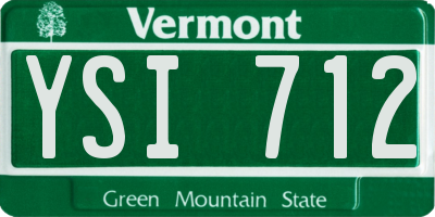 VT license plate YSI712