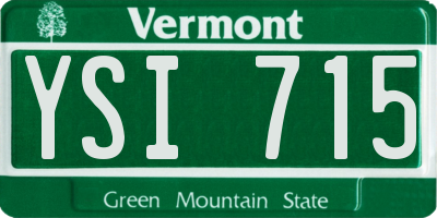 VT license plate YSI715