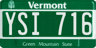 VT license plate YSI716