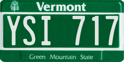 VT license plate YSI717