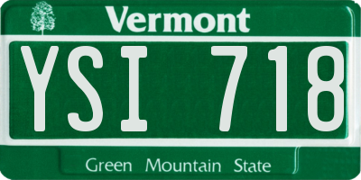 VT license plate YSI718