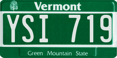 VT license plate YSI719