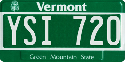 VT license plate YSI720