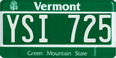 VT license plate YSI725