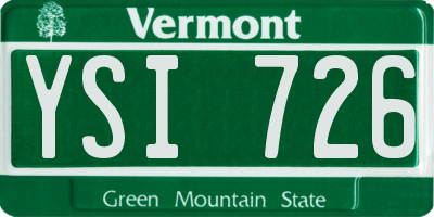 VT license plate YSI726