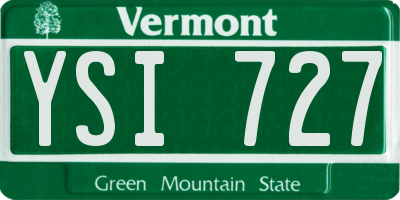 VT license plate YSI727