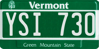 VT license plate YSI730