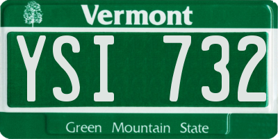 VT license plate YSI732
