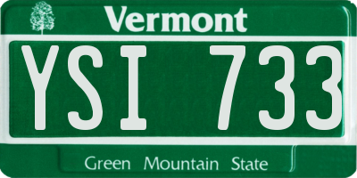 VT license plate YSI733