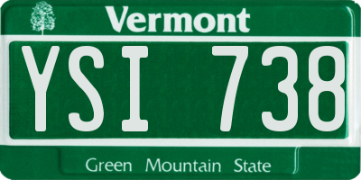 VT license plate YSI738