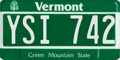 VT license plate YSI742