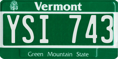 VT license plate YSI743