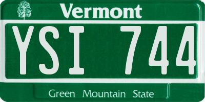 VT license plate YSI744