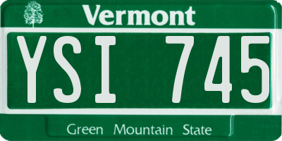 VT license plate YSI745