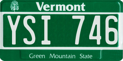 VT license plate YSI746