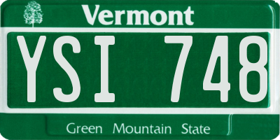 VT license plate YSI748