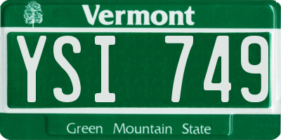 VT license plate YSI749