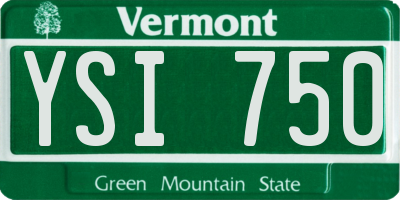 VT license plate YSI750
