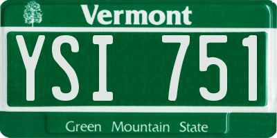 VT license plate YSI751