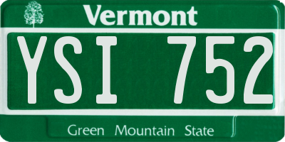 VT license plate YSI752