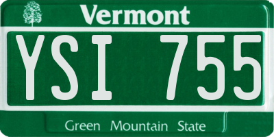 VT license plate YSI755
