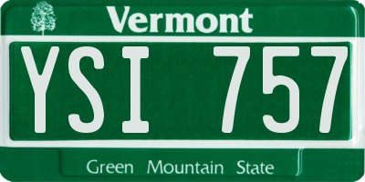 VT license plate YSI757
