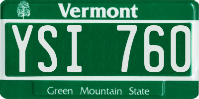 VT license plate YSI760