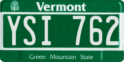 VT license plate YSI762