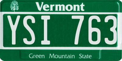 VT license plate YSI763