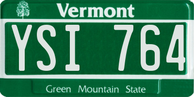 VT license plate YSI764