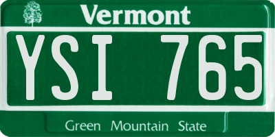 VT license plate YSI765
