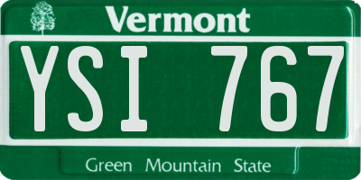 VT license plate YSI767