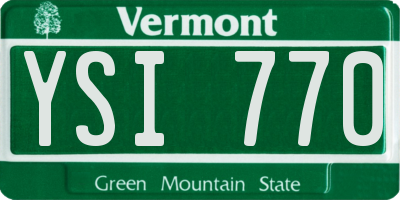 VT license plate YSI770