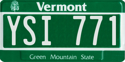 VT license plate YSI771
