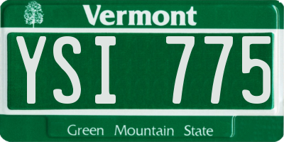 VT license plate YSI775
