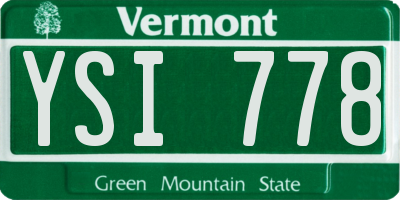 VT license plate YSI778