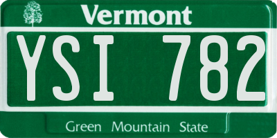 VT license plate YSI782