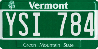VT license plate YSI784