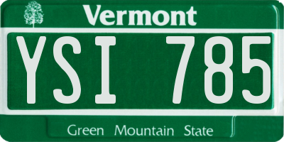 VT license plate YSI785