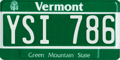 VT license plate YSI786