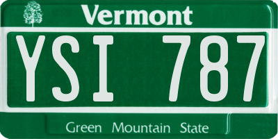 VT license plate YSI787