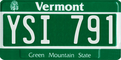 VT license plate YSI791