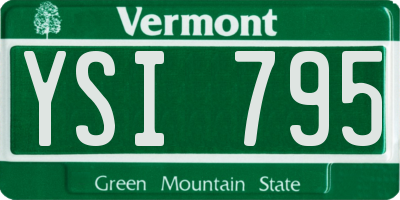 VT license plate YSI795
