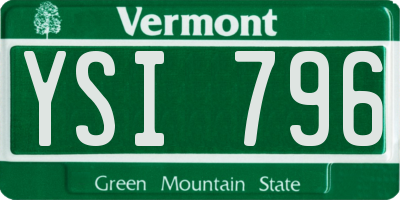 VT license plate YSI796