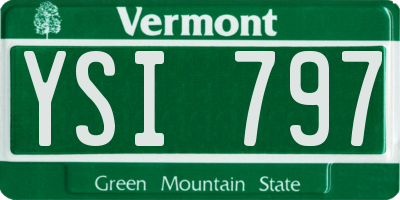 VT license plate YSI797