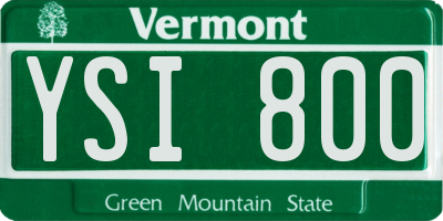 VT license plate YSI800